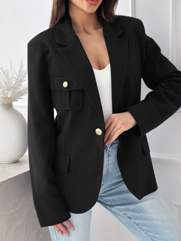 New long-sleeved double-breasted blazer