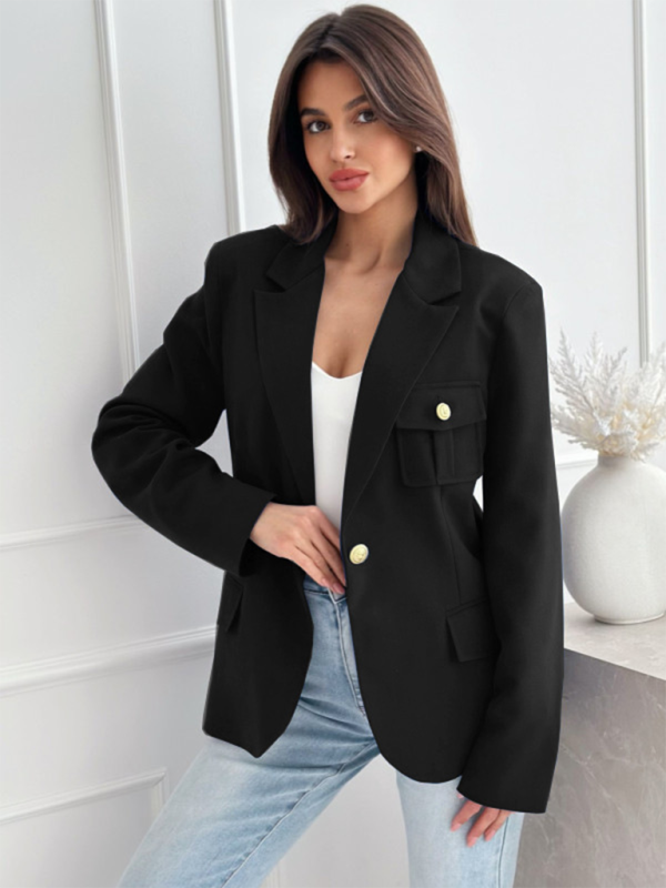 New long-sleeved double-breasted blazer